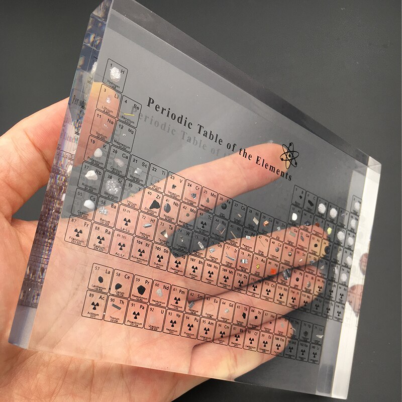 Acrylic Periodic Table Display With Real Elements Kids Teaching Birthday Teacher's Chemical Element craft Home Dec