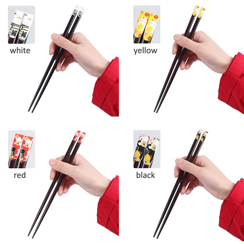 1Pair Portable Sushi Chop Sticks Chinese Chopstick Learner Set Exquisite Non-Slip Kitchen Accessorie