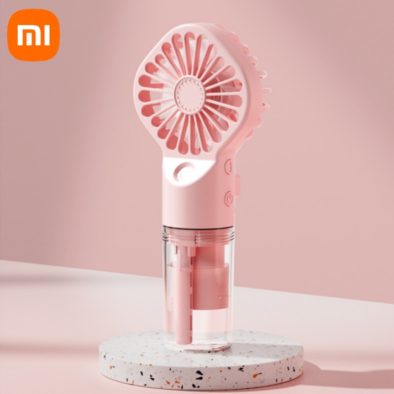Xiaomi Tragbarer Luftbefeuchter-Ventilator, Mini-Hand-Nebelventilator, tragbarer wiederaufladbarer Handventilator mit Luftbefeuchter, Mini-Wassersprühventilator: Weiß