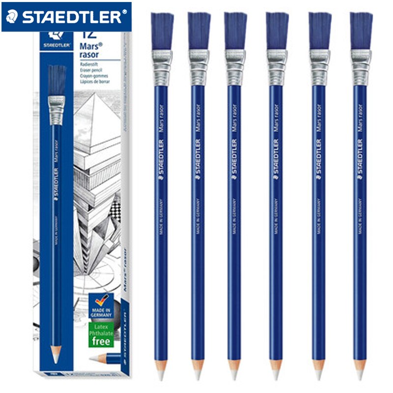 STAEDTLER-Borrador estilo lápiz 6/12 61 + pincel, papelería escolar, suministros de oficina, borrador de lápiz, borradores de bolígrafo de Gel, 526 Uds.