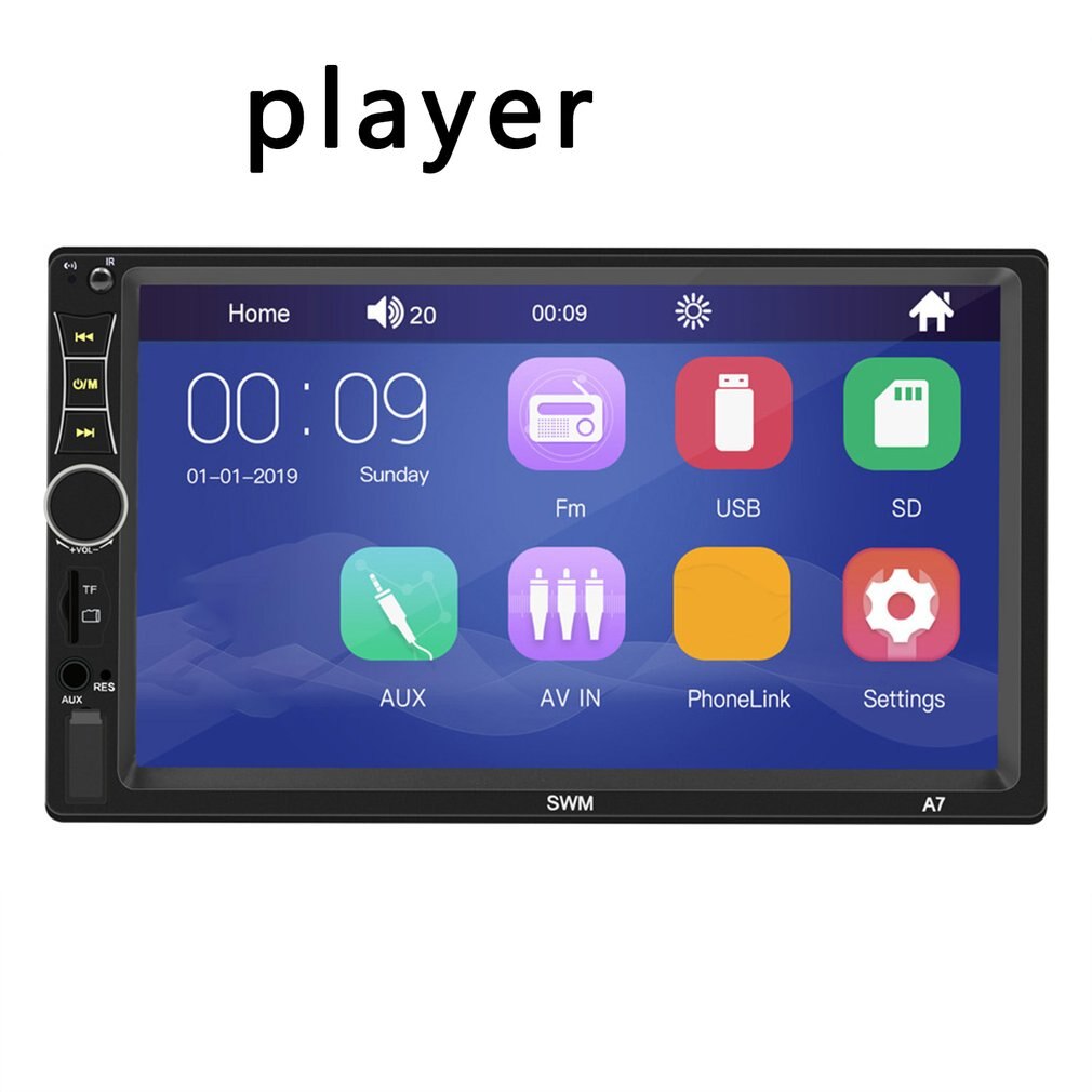2 Din Car Multimedia Player GPS Navigation with Map 7 inch Touch Screen Wireless Radio MP3 MP5 Player Radios
