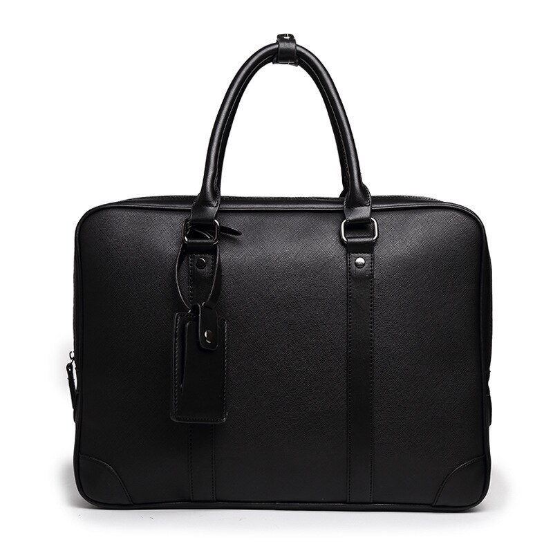 Business office Briefcase Men Soft PU Leather Handbag male Casual Computer laptop bag Black File Tote Classic Travel bags