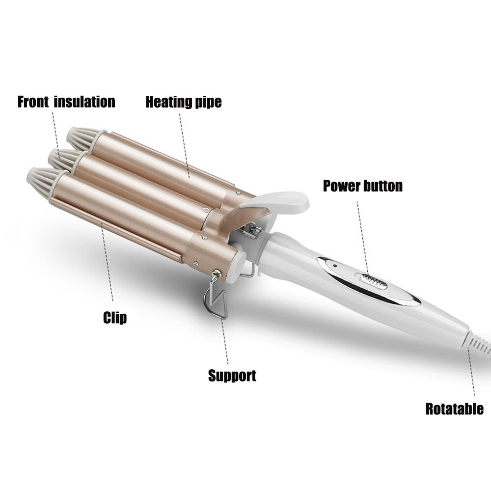 Triple Barrel Hair Curling Iron Electric Curlier Ceramic Hair Waver Styling Tools Hair Curling Corrugation Wand