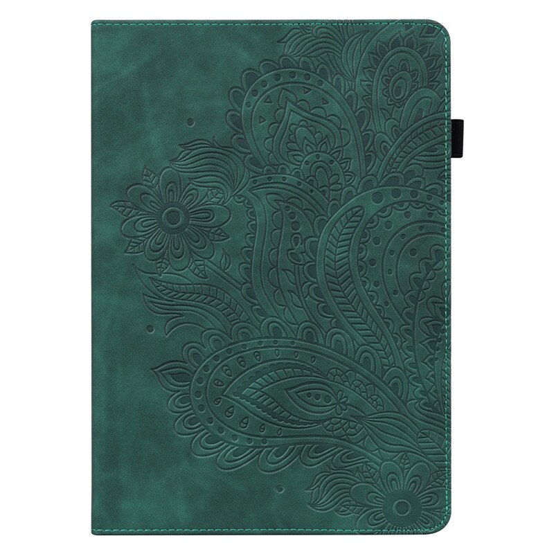 Tablet For Etui Samsung Galaxy Tab S2 9.7 Case Embossed Flower Leather Wallet Cover For Samsung Tab S2 T810 T813 T815 T819 Case: green