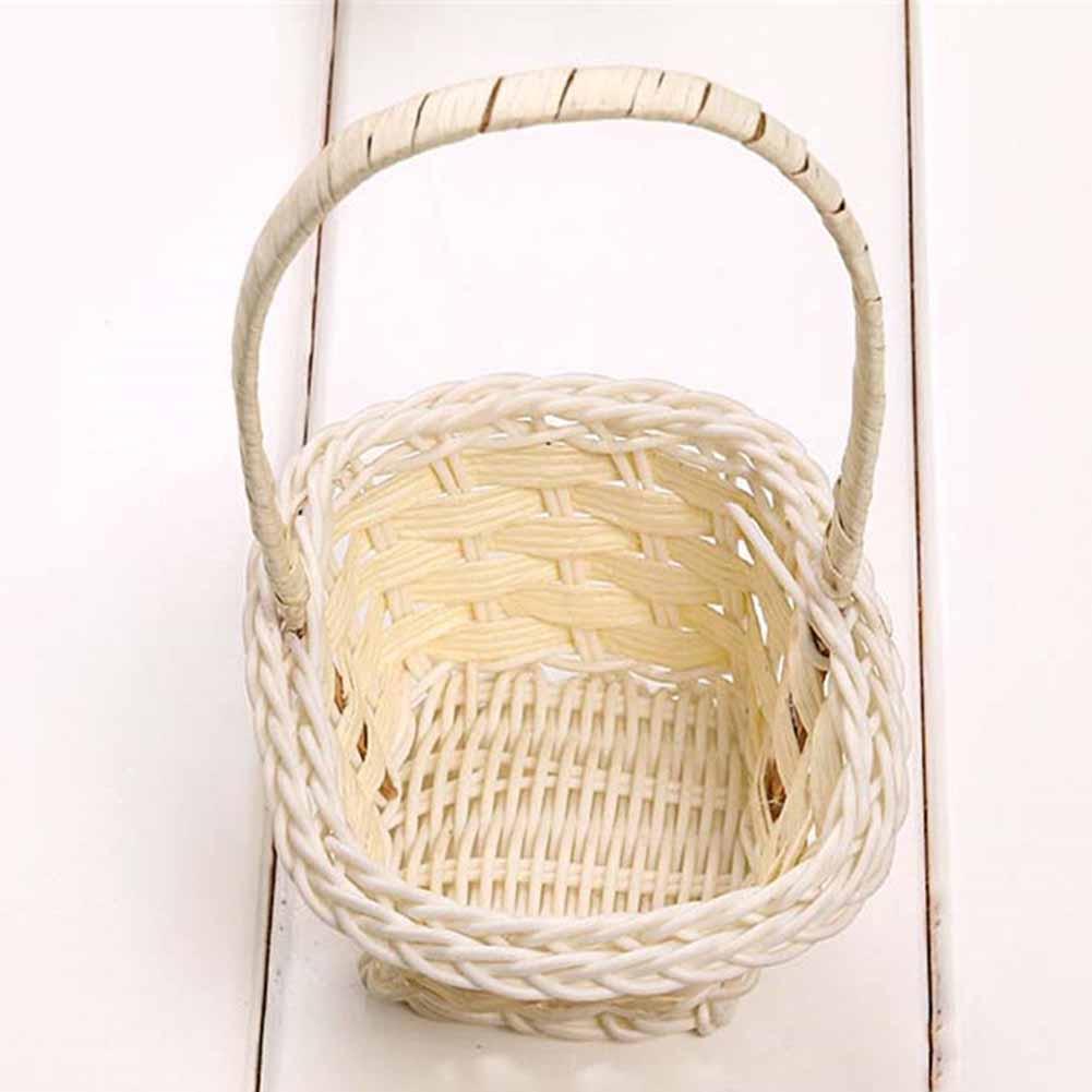 Hand Made Wicker Basket Wicker Flower Basket Shopping Storage Hamper and Handle Wooden Wicker Picnic Basket Fruit Basket