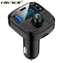 Onever Fm-zender Auto Bluetooth 5.0 Car Kit MP3 Snel Opladen QC3.0 Modulator Autolader Dubbele Usb Stabiele Auto Accessorie