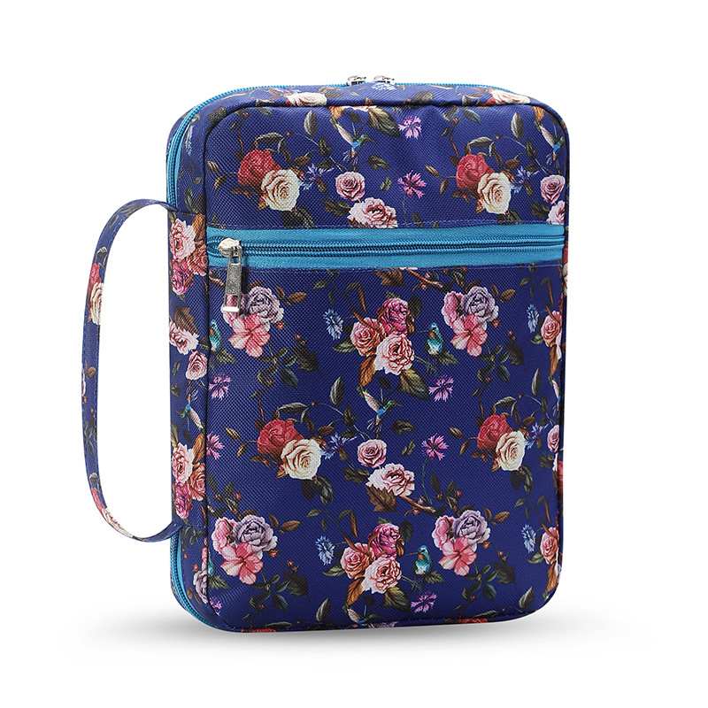 Bible Cover Case Floral Bible Cover Bag for Women, Stylish Functional Portable Bible Carrying Case Pockets Zipper Study: Khaki