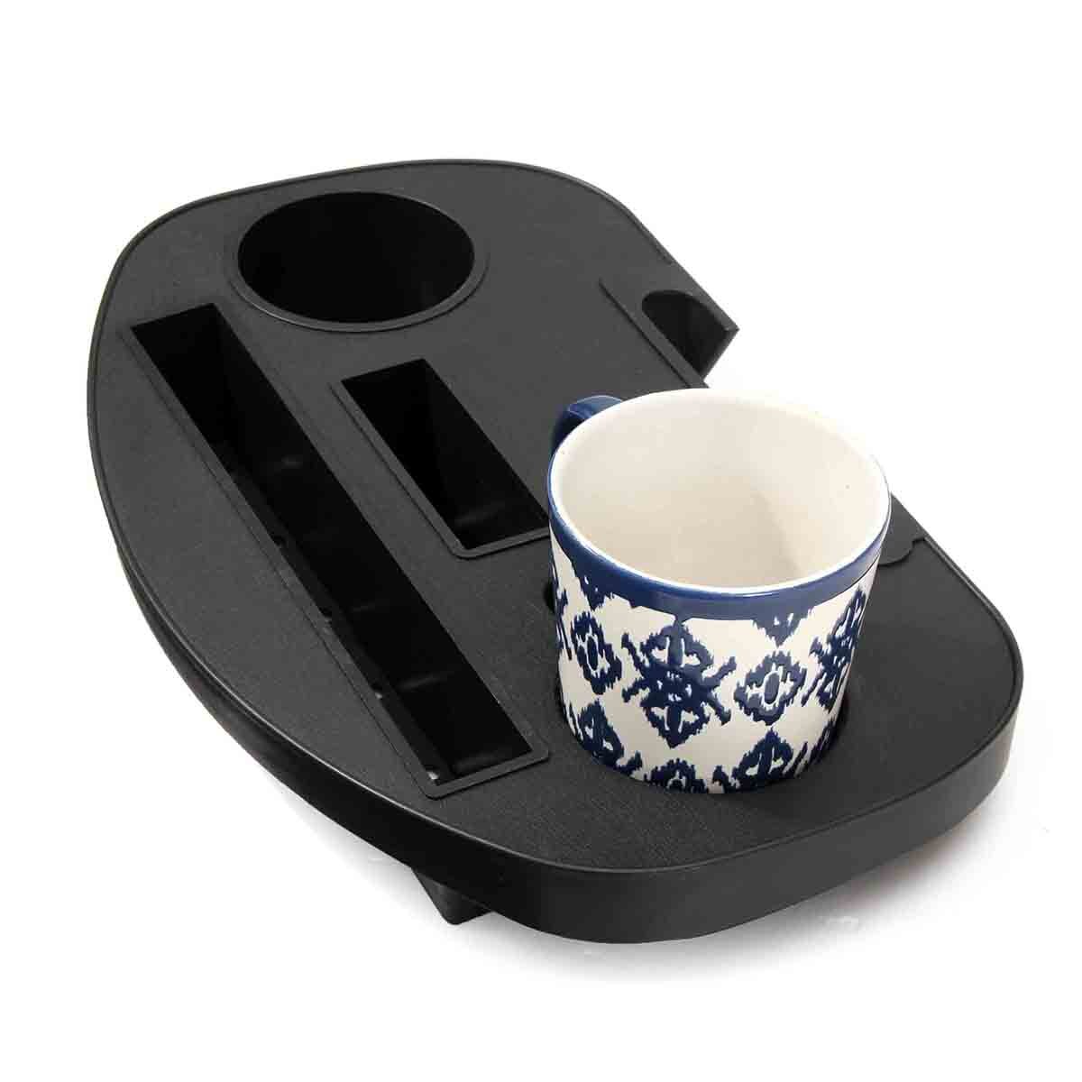 Portable Camping Cup Holder – Chair Armrest Drink Tray With Adjustable Strap, Fits Chairs, Backpacks, Fishing Chairs – Oxford Fabric (Holds Bottles & Phones)