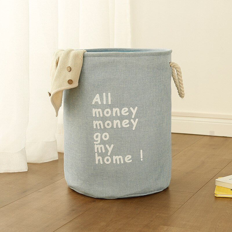Panier de rangement pliable en tissu 35x45cm, sac de lavage étanche, panier de rangement pour vêtements, linge de maison: blue