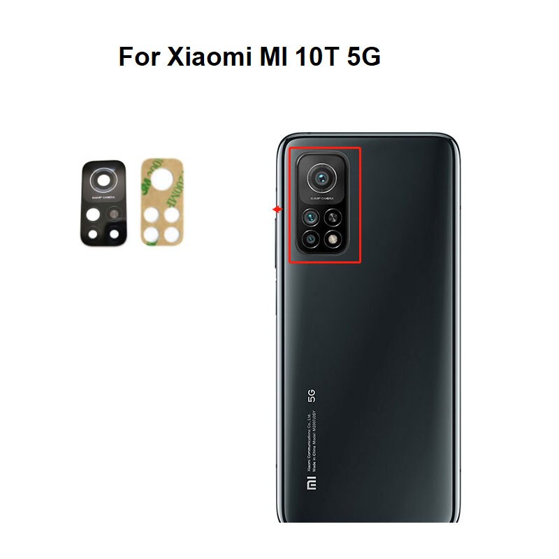 For Xiaomi Mi 10T 5G Back Rear Camera Glass Lens Cover With Glue Sticker Adhesive M2007J3SY: MI 10T  2PCS