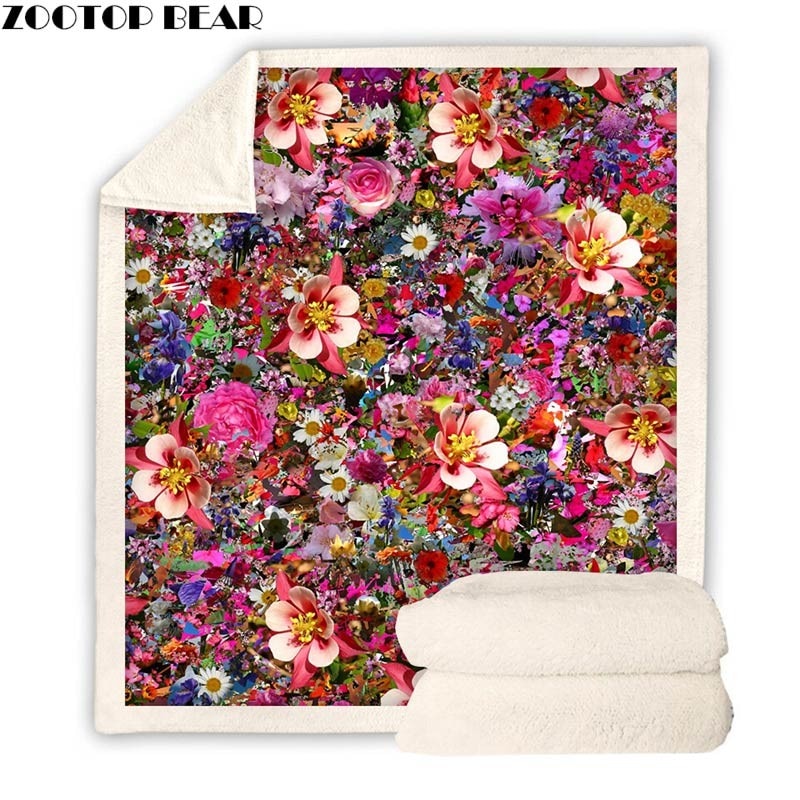 Couverture en peluche pour adulte | Courtedons de florale, couverture en peluche à impression 3D, canapé décontracté, couverture polaire, lit lavable, pour la maison, le bureau,