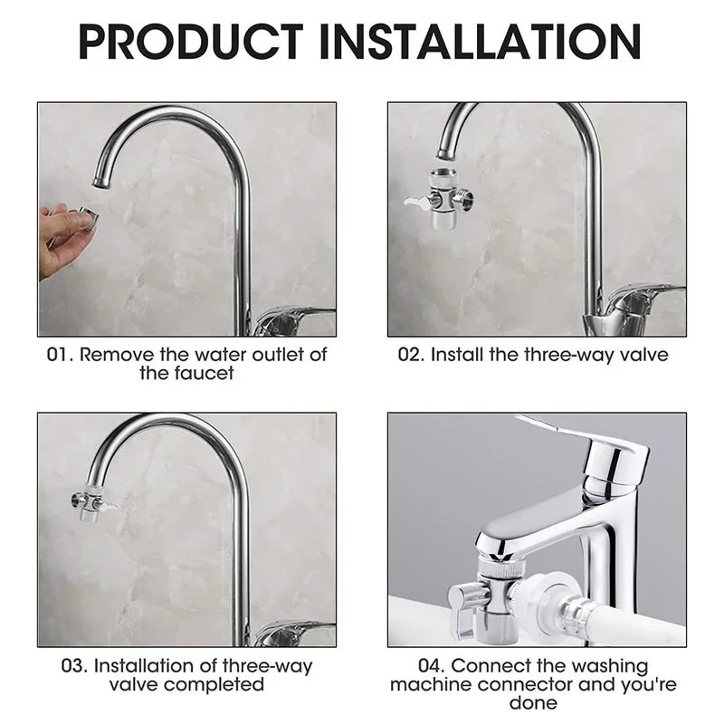 Universal Faucet Switch Adapter Kitchen Sink Splitter Diverter Valve Water Tap Connector For Toilet Bidet Shower Bathroom