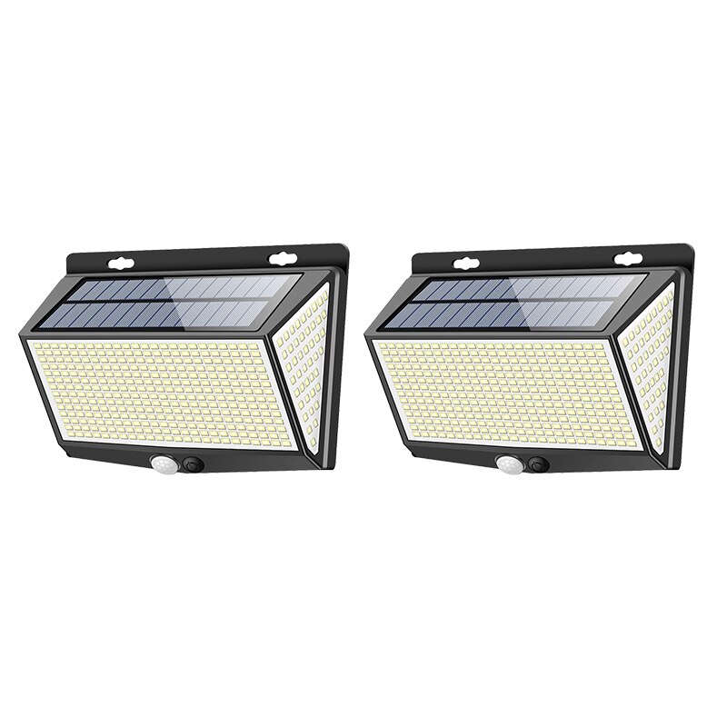 LITOM-Luz LED Solar para exteriores, luz resistente al agua IP65, con Sensor de movimiento PIR, gran angular de 468 °, tres modos de luz, para jardín, 270: 2 Packs