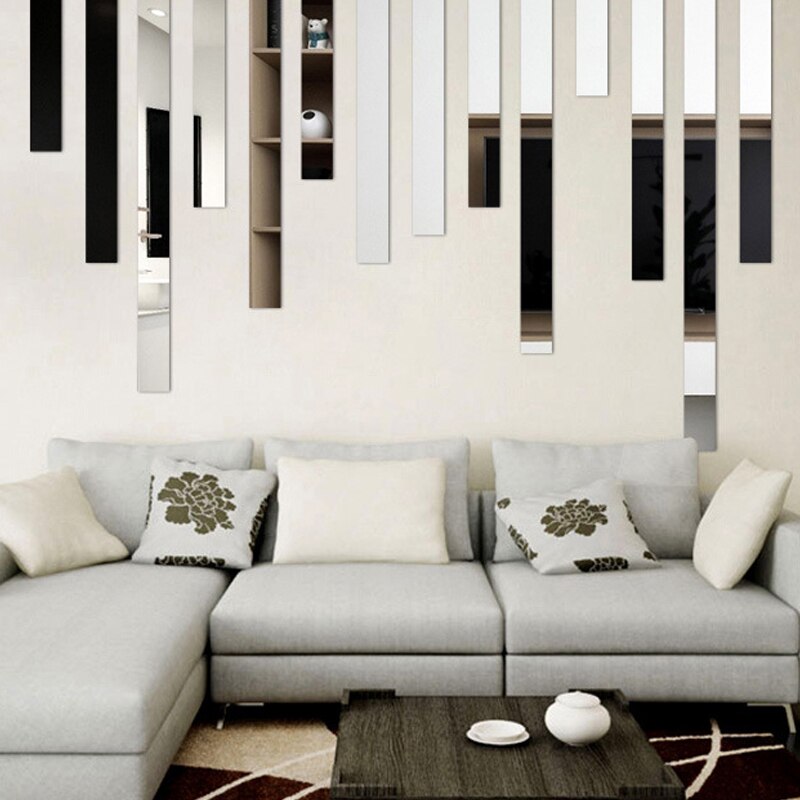 Selvklæbende spejlvæg klistermærke diy moderne kunst vægindretning klistermærker boligindretning stue soveværelse spejlet dekorativ klistermærke