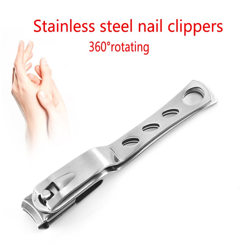 360 ° Roterende Roestvrijstalen Nagelknipper Teen Clipper Cutter Trimmer Schaar Manicure Pedicure Tool