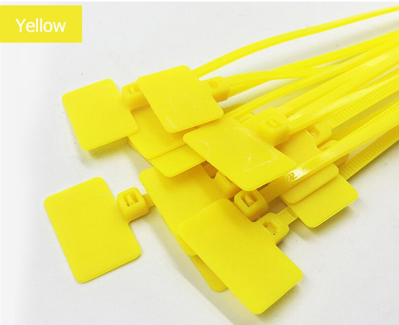 Plastic Tag Lus Kabel Tag Kabel Zelf Labels Nylon Mark: Yellow