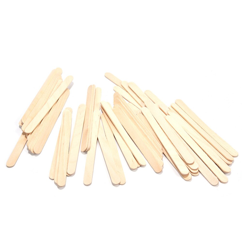 50 unids/lote nave palos de helado hielo Pop palos de helado de madera Natural 4-1/2 "longitud tratar palos herramientas de bricolaje palos