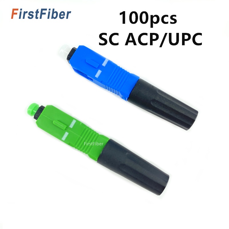 100pcs FTTH SC APC Fast connector 50pcs single-mode fiber optic SC UPC quick connector Fiber Optic Fast adapter Straight tail