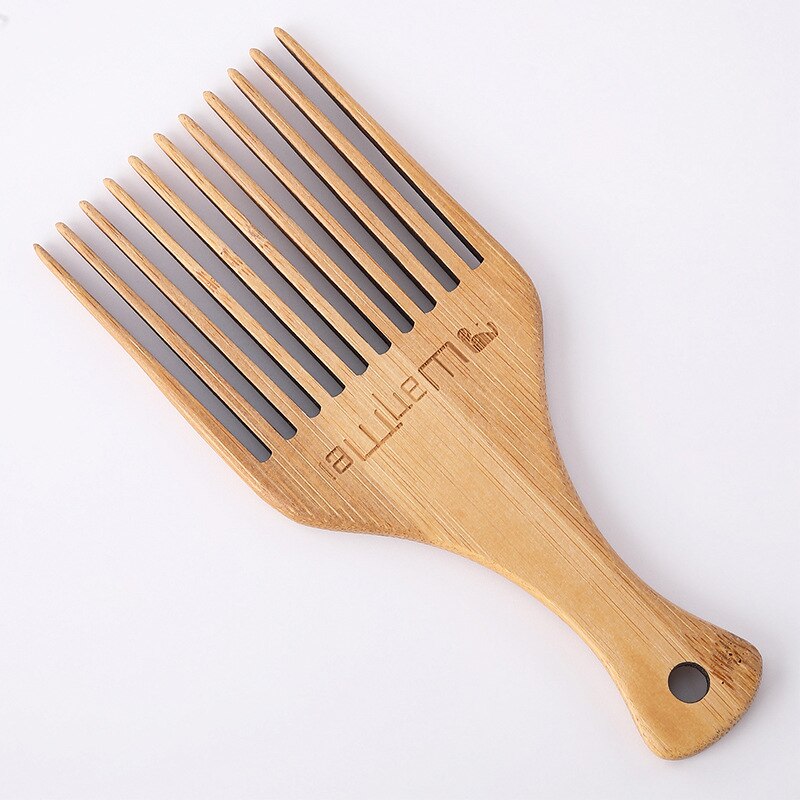 Brosse à cheveux en bois à dents larges, peigne à choisir, fourchette, peigne à insérer, équipement pour cheveux bouclés Afro, outils de coiffure, 1 pièce: 1