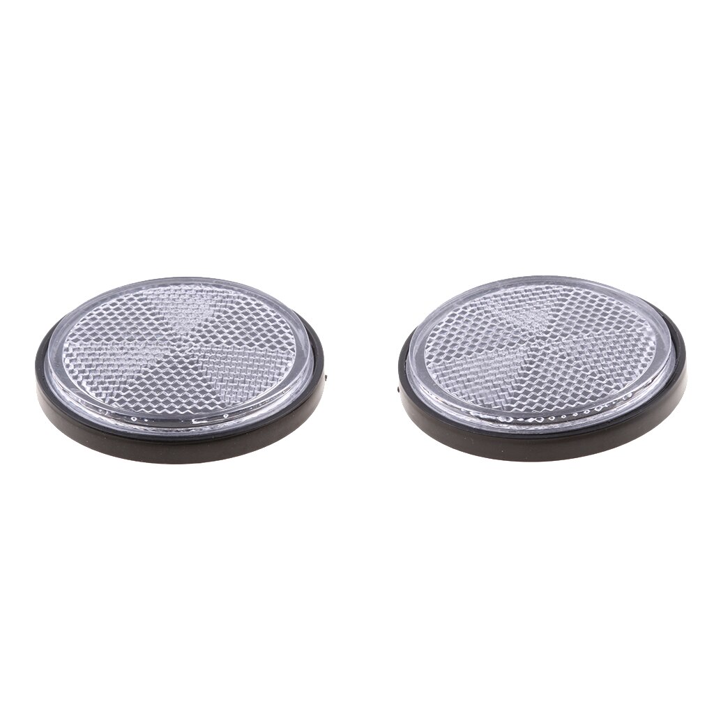 Plastic Car Auto Round Chrome Red Reflective Sticker Self Adhesive Reflector Warning Sign Fits for Motorcycle Bicycles ATV
