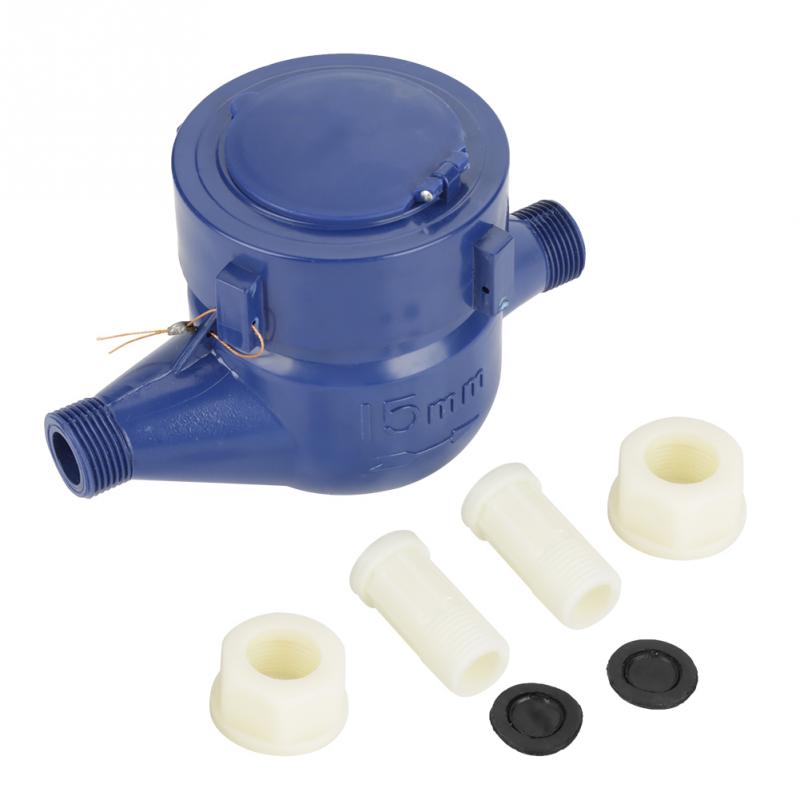 1 Set DN15 jardín casa de plástico de agua fría medidor único flujo de agua mojada de herramienta de medición ajustable Rotary contra