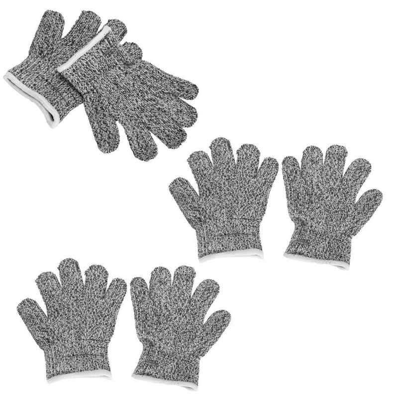 3 Pairs Kids Cutting Resistant Gloves Children Work Safety Protection Gloves for Gardening