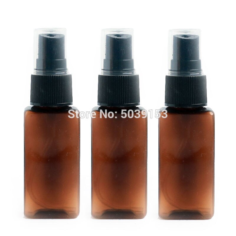 30ml Square Transparent Portable Travel small Empty Spray Bottles Plastic Refillable Cosmetic Containers Liquid Organizer: 3PCS Brown