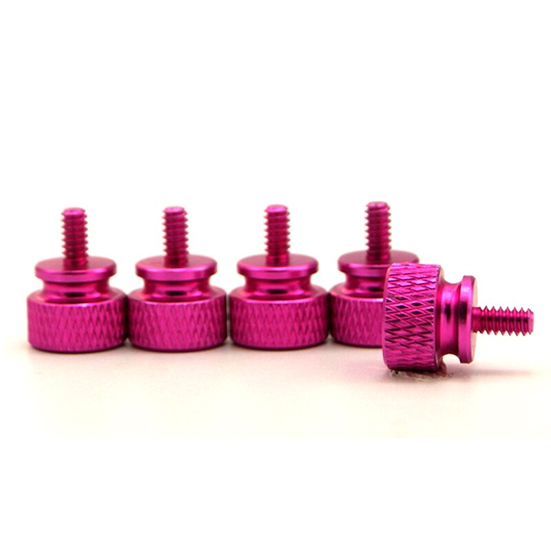 PC Cooling MOD Colorfull Hand Screws For Chassis Side Panel 5pcs: Rose Red-5PCS