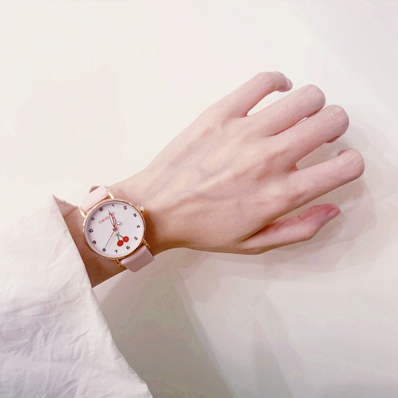 Cute Pretty Princess Style Children's Watches Kids Student Girls Quartz Leather Wristwatches Clocks Reloj часы детские: pink