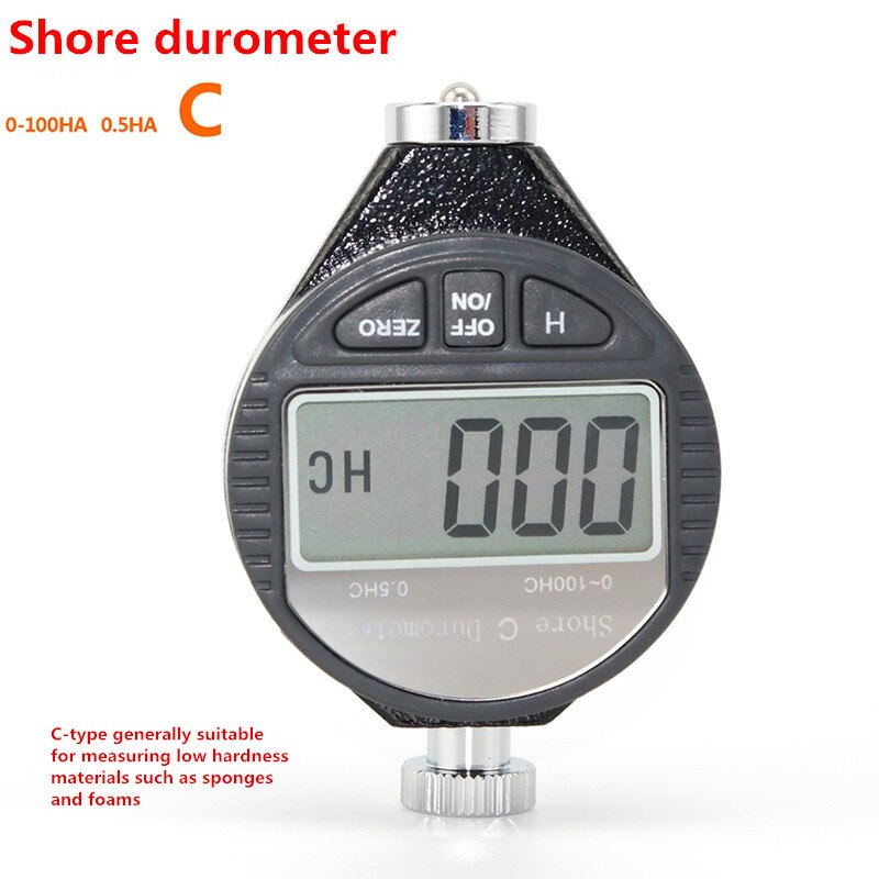 Digital 100HD 100HA 100HC Durometer Shore Rubber hardness tester LCD Display Tire Durometer Analog Hardness Meter: digital shore C