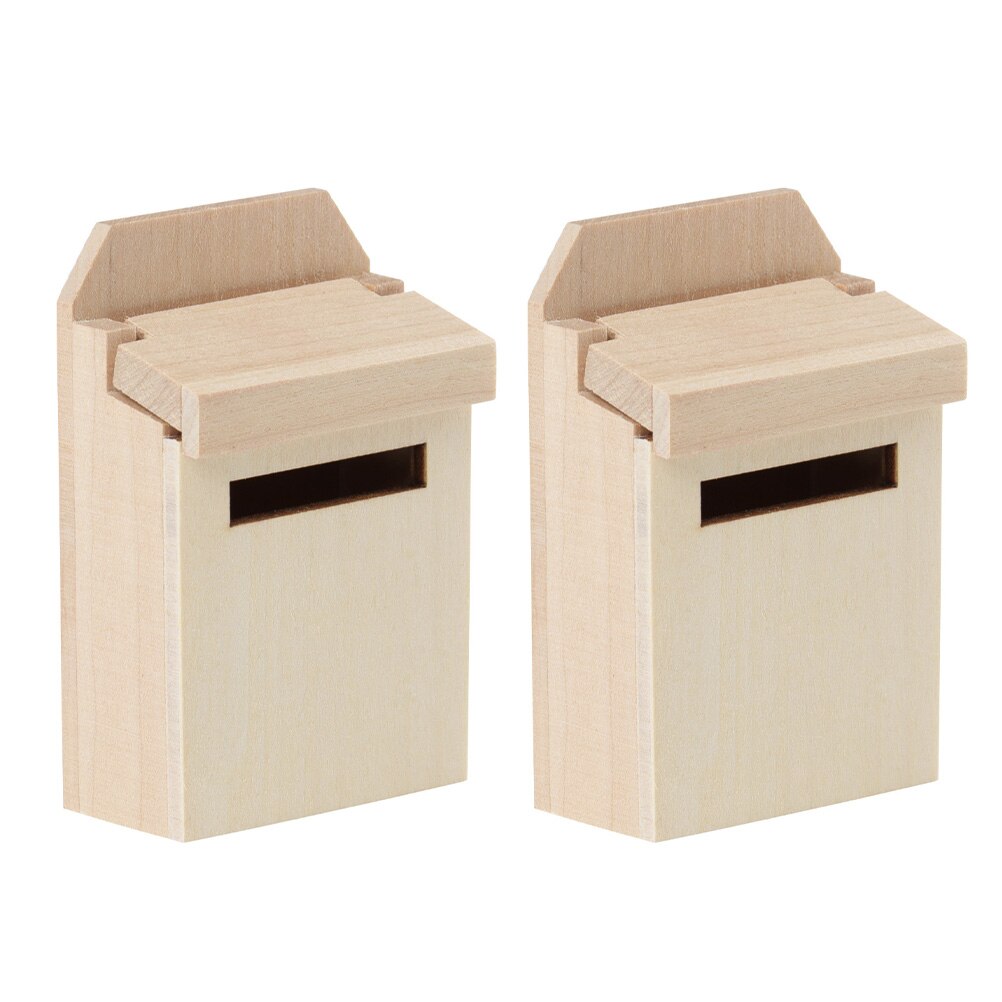 2 Stuks Miniatuur Mailbox Mini Huis Mailbox Model Kleine Diy Meubelen Versiering
