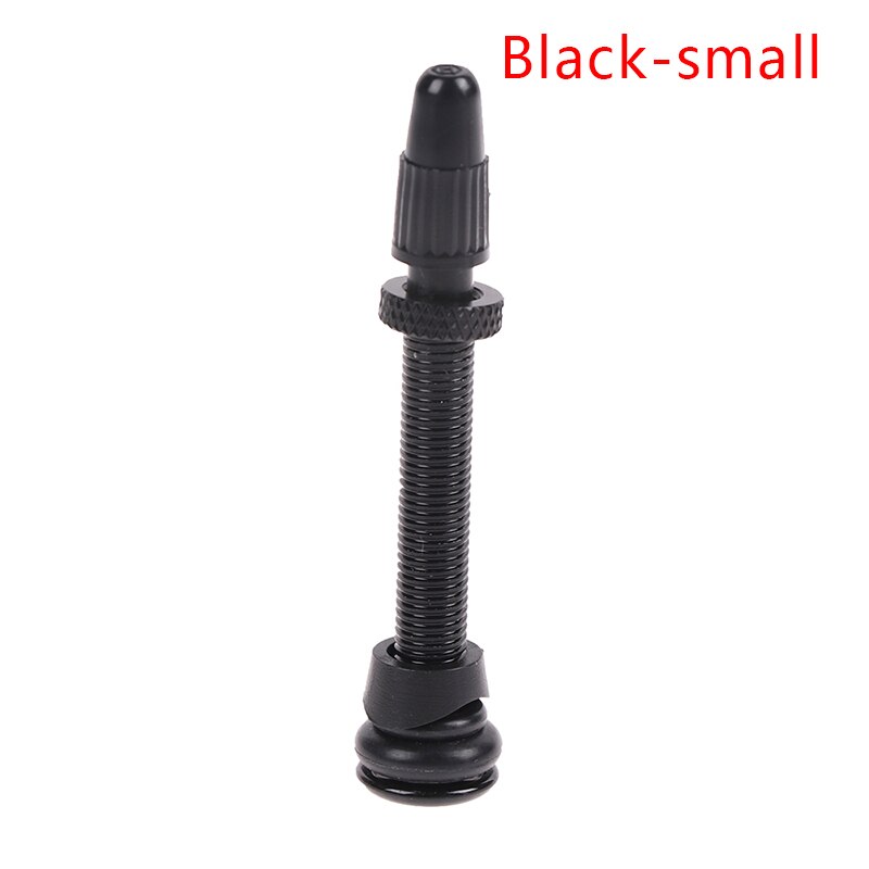 1 Paar 58/72Mm Legering Stem Tubeless Kit Compatibel Presta Ventiel Voor Road Mtb Fiets Tubeless Banden Messing core: Black S