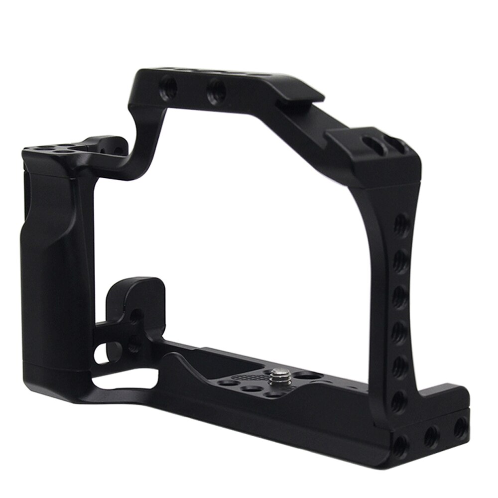 Metal Camera Cage Rig Handle Grip with Cold Shoe Mount 1/4 3/8in Screw Holes for Canon EOS M50/M5 Mirrorless Camera Accessories