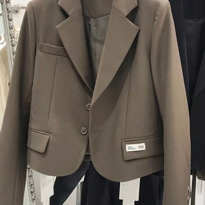 Blazer de Style Streetwear coréen pour femmes, vêtements minimalistes de base, loisirs à manches longues, printemps, nouvelle tendance