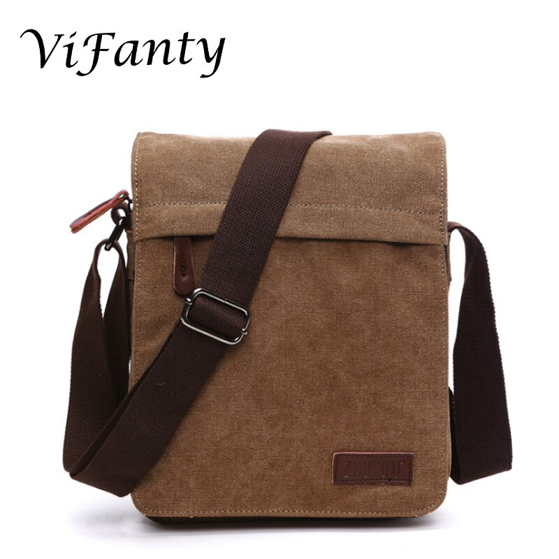 Messenger Bag voor Mannen, Canvas Crossbody Schoudertassen Vintage Satchel voor Reizen Werk Business: Coffe-S