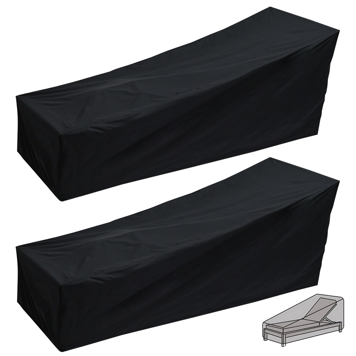 Outdoor Garden Sunbed Cover Sun Lounger Cover Patio Outdoor Lounge Chair Recliner Protective Cover Furniture Waterproof Cover