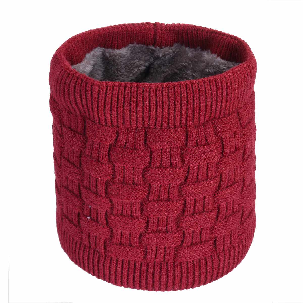 55 ° c Constant USB électrique chauffé cou écharpe laine artificielle cou plus col lavable hiver automne cou plus unisexe: Wine Red No Heating