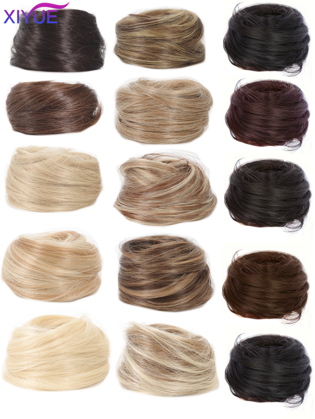 Synthetischer Haarknoten, gerader Chignon, elastisches Gummiband, künstliches Haar, zum Anklipsen auf der Haarschwanzverlängerung, Hochsteckfrisur, Haarteil, Pferdeschwanz