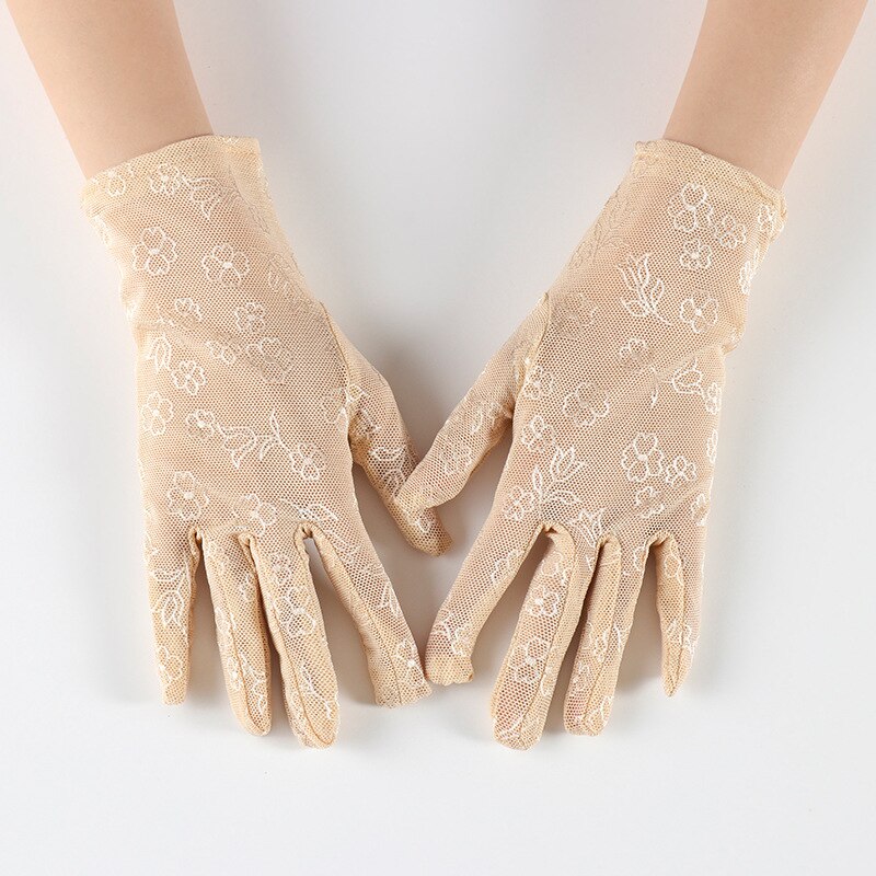 Cheap Princess Gloves For Wending Black Lace Bridal Gloves Ceremonial Sunscreen Women Wedding Accessories Gala Event Gloves Pink