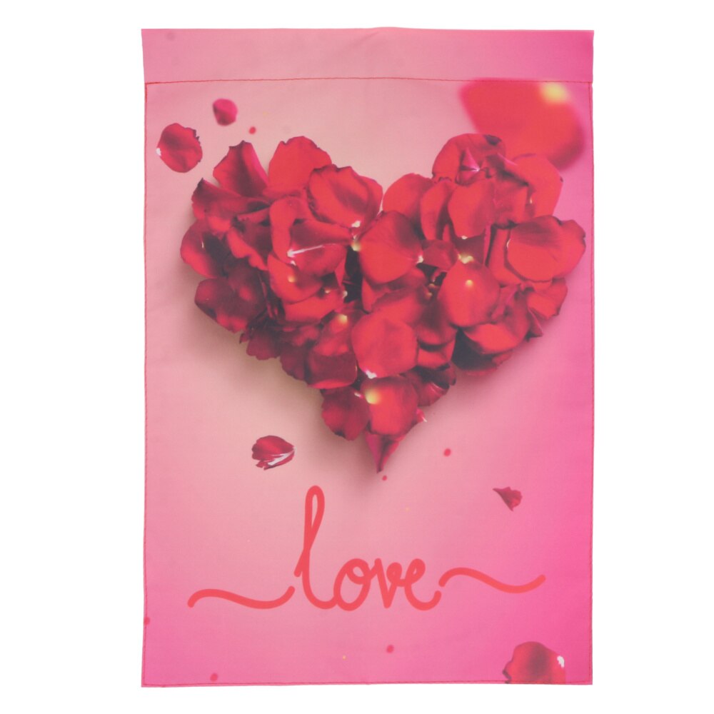1Pc Valentine's Day Home Garden Banner Decorative Vertical Outdoor Flag: QR040