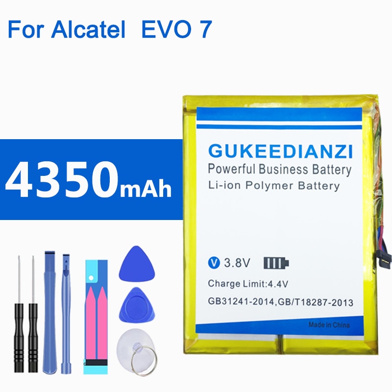 4350 mah genopladeligt tablet pc-batteri til alcatel one touch evo 7 hd /  onetouch evo 7 li- ion polymer batterier + tracking nummer