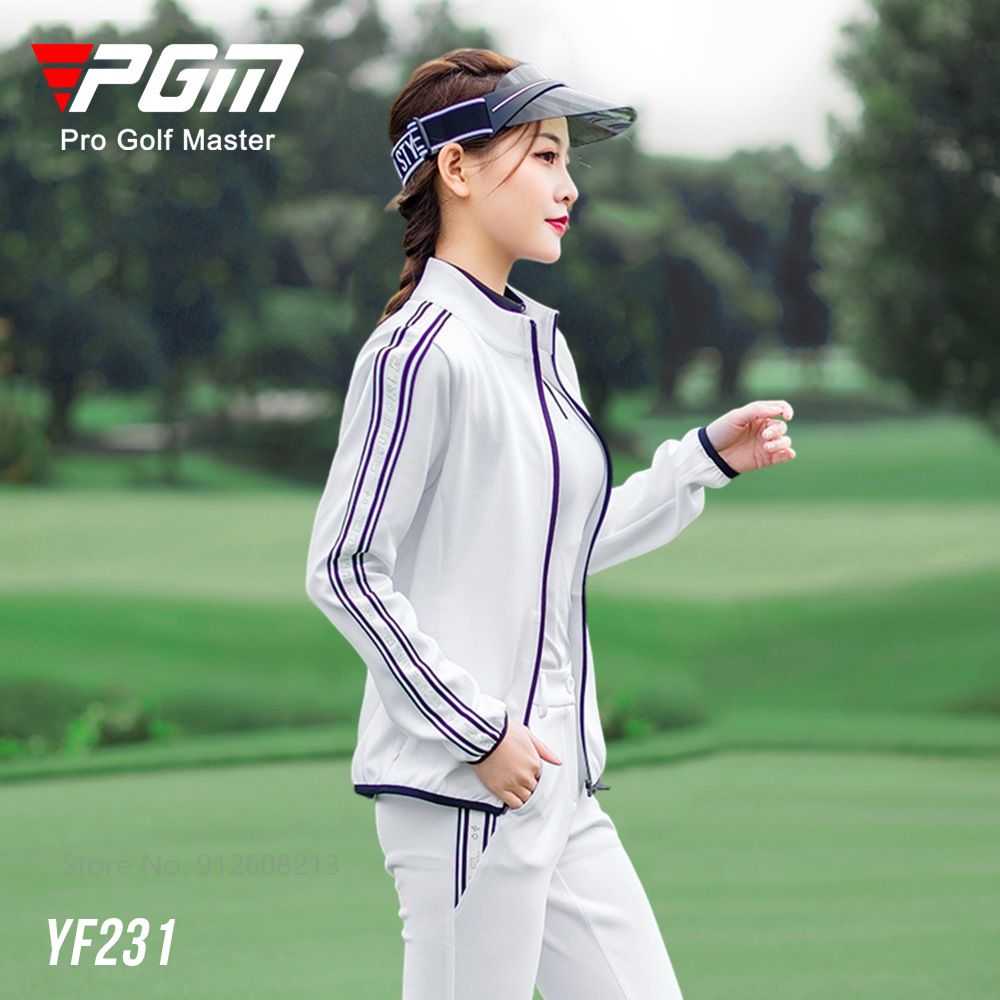 PGM – ensemble pantalon de Golf pour femmes, veste à manches longues, fermeture éclair complète, élastique, Slim Fit, pantalon de Golf, costume de sport en plein air décontracté