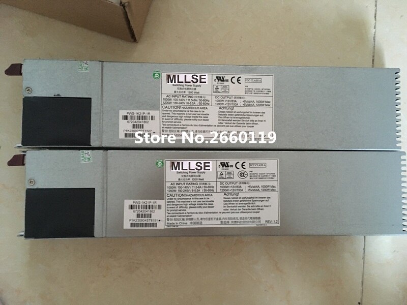 MLLSE 1200W Server Power Supply PWS-1K21P-1R - Used - 80 PLUS Other Certification
