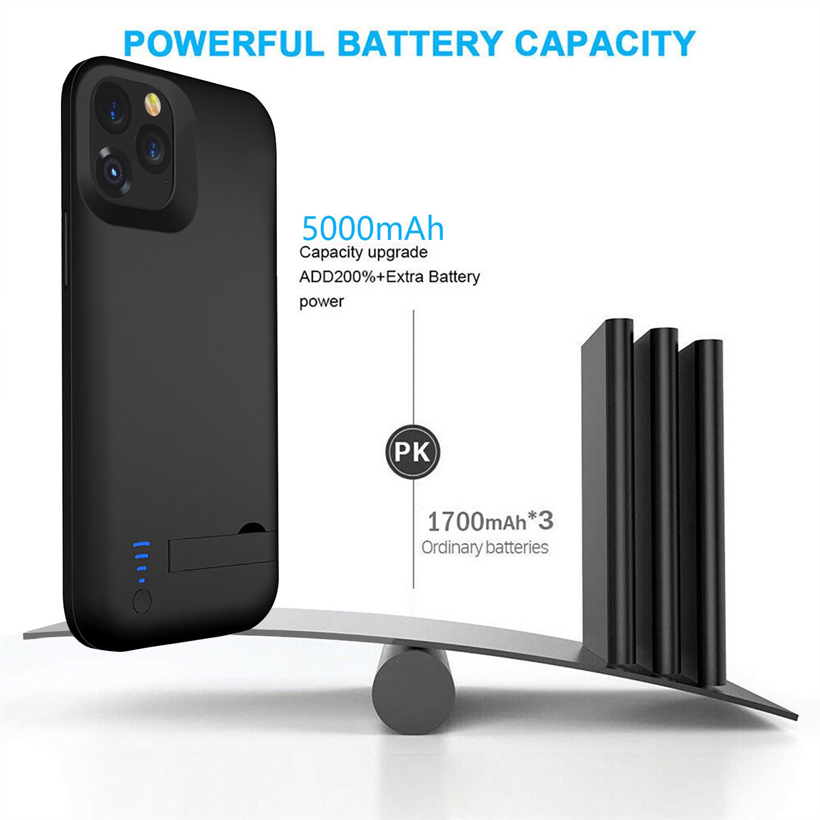 For Iphone 12 Pro 6.1inch Battery Case 5000mAh Extended Charger Power Cover For Wireless Charging Battery Magnetic Power Bank