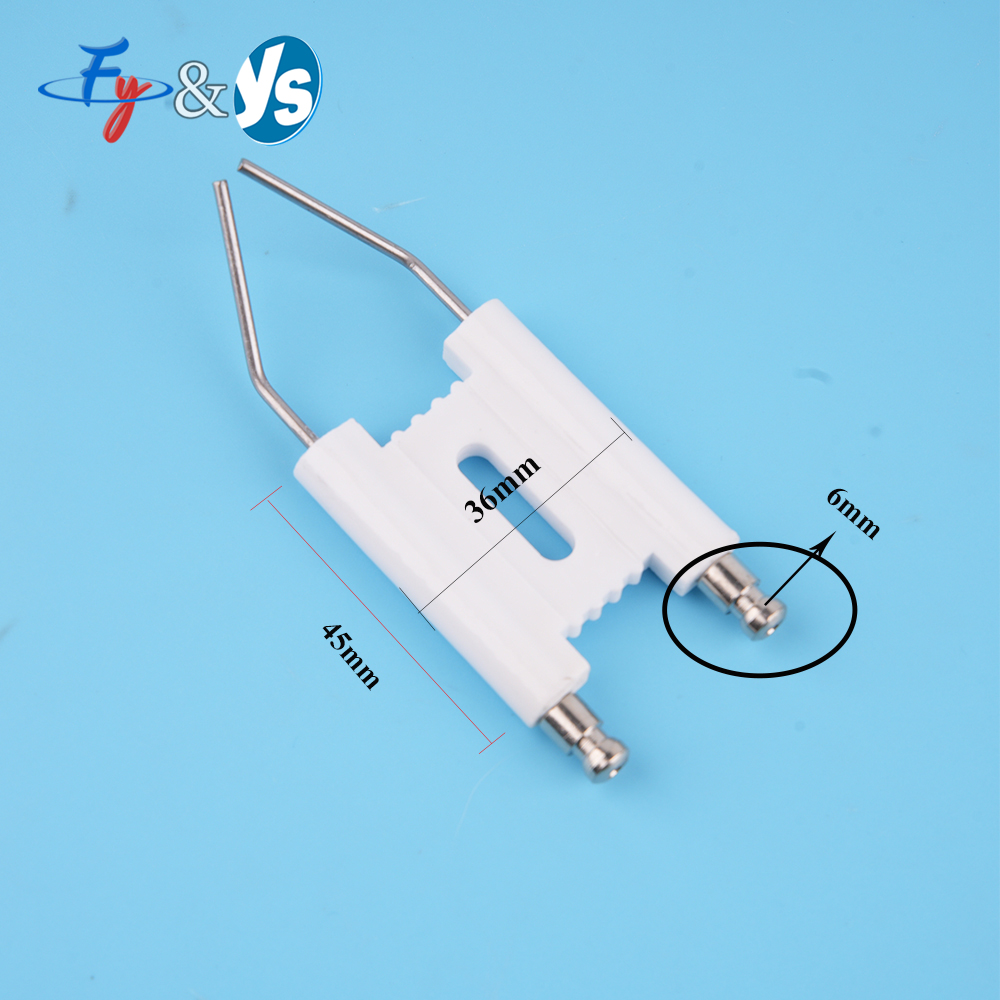 Universal H Type Ignition Electrodes For Oil Burner BT10 Ceramic Electrode Ignition Double Pin Siamese Ignition Pin Three Holes: Yellow