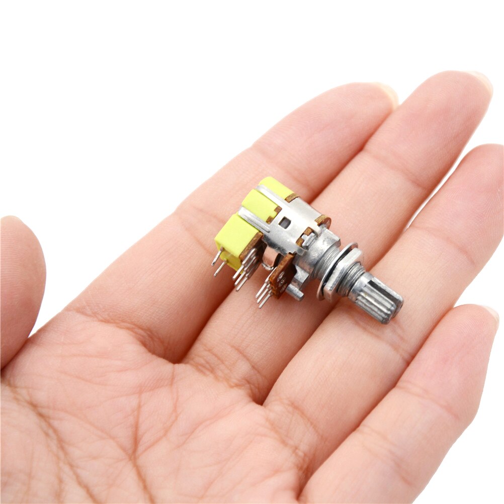 1pcs B50K 50K Ohm Dual Linear Taper Volume Control Potentiometer Switch