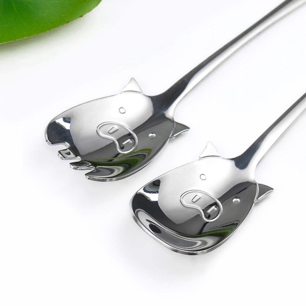 Cartoon Children's Fork Spoon Piggy Spoon 304 Stainless Steel Specialty Cutlery Animal Spoon Fork Portable Cutlery