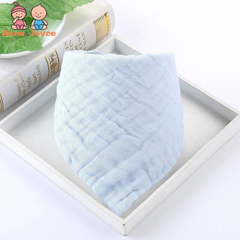 5 Stk/partij Baby Effen Sjaal Baby Katoen Gaas Snap Pasgeboren Gewassen Handdoek Slabbetjes: blue