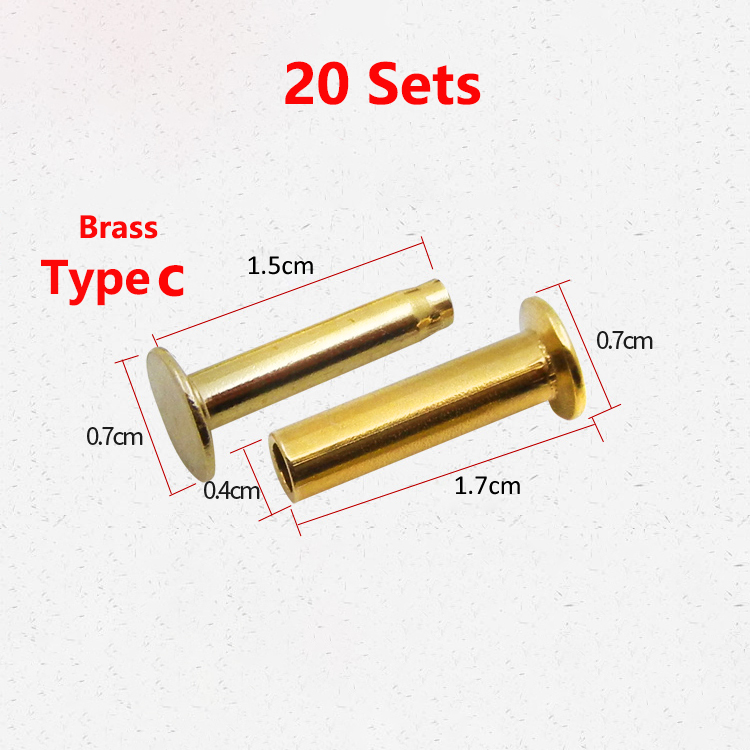 20Sets Messing Edelstahl Messer Griff Split Lock Nieten Schaft Verschluss Befestigung Schrauben Schrauben Küche Messer Kochgeschirr Werkzeuge: Blau
