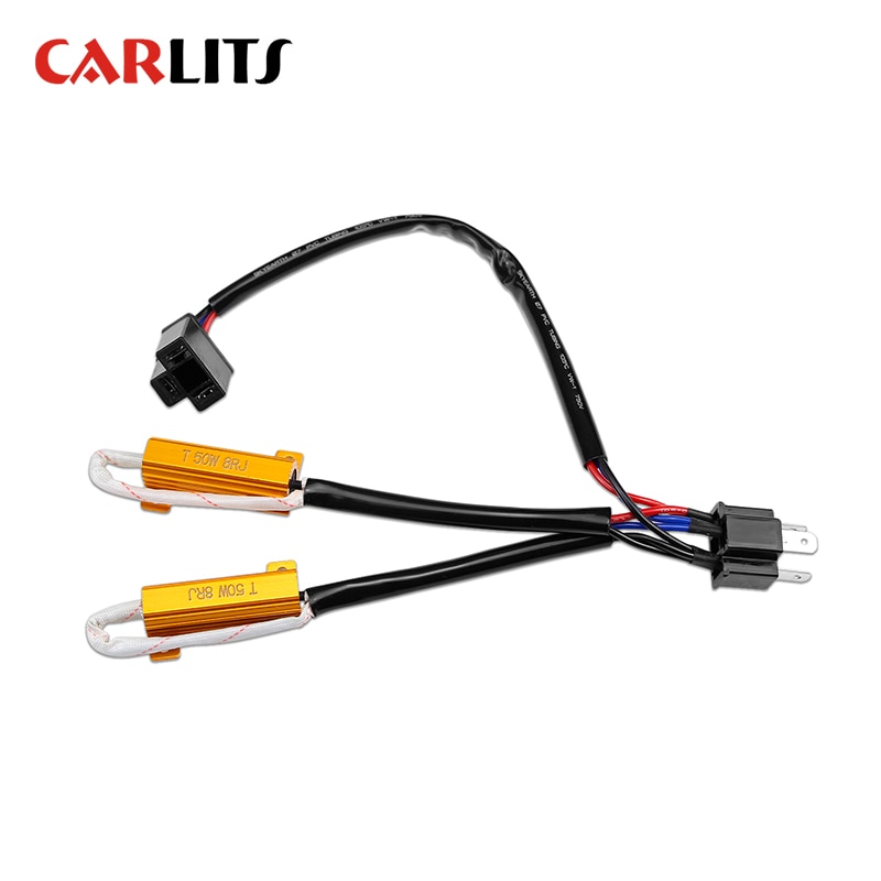 H4 50W 8Ohm Headlight Load Resistor Fog Lamps Decoder LED Canbus Connection Resistance Fog Lights Resistor